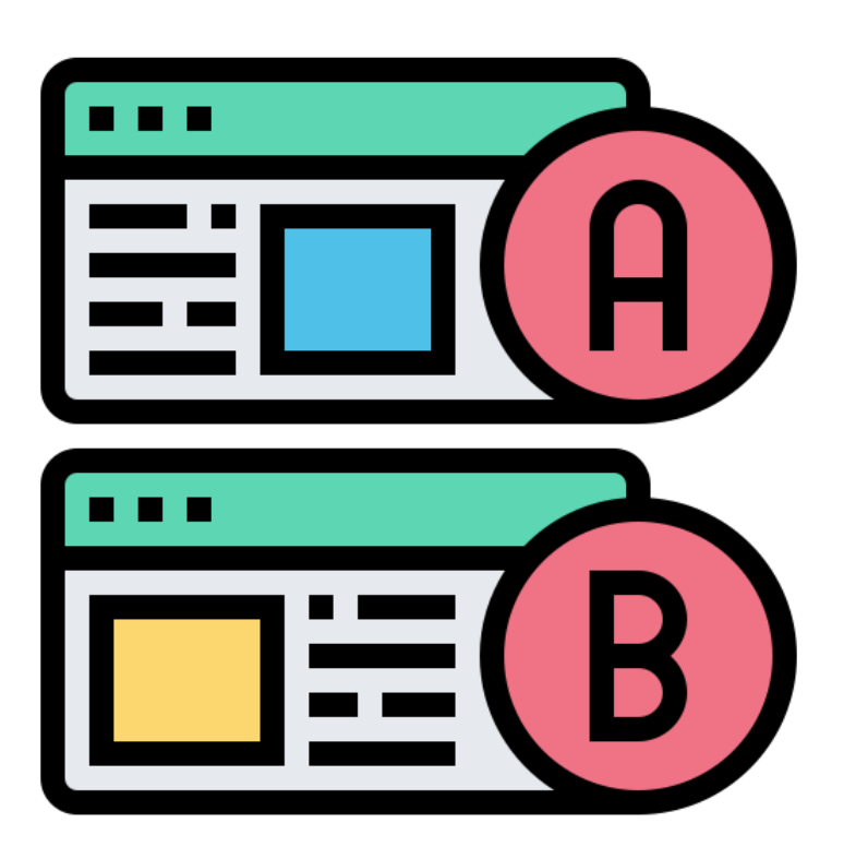 a/b testing of a landing page layout